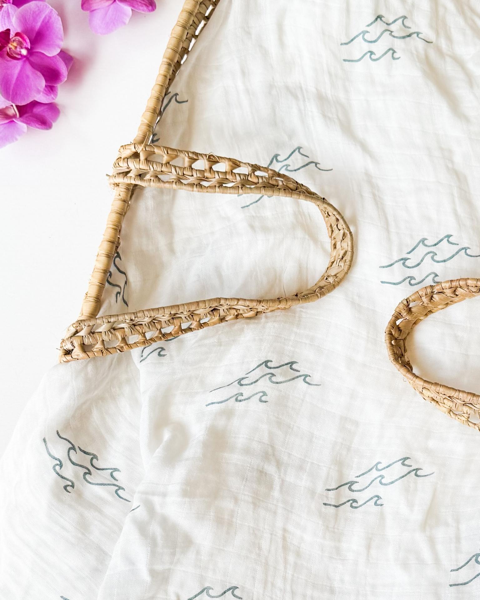 Simple Wave Print Organic Baby Swaddle - Coca + B.