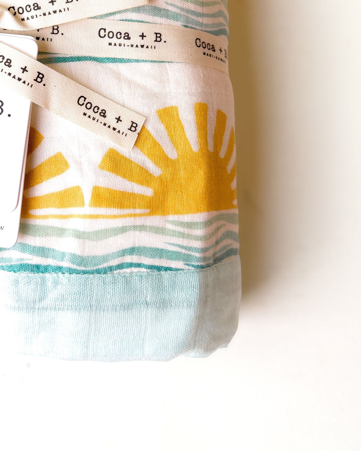 Sun + Wave Print 6-Layer Organic Baby Blanket - Coca + B.