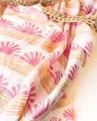 Pink Sun + Wave Organic Baby Swaddle - Coca + B.