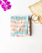 Sea Shells – Aqua Trim | 6-Layer Organic Bamboo Baby Blanket - Coca + B.