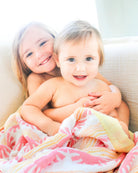 Pink Sun + Wave Print 6-Layer Organic Baby Blanket - Coca + B.