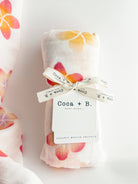 Plumeria Flower Print Organic Bamboo Swaddle - Coca + B.