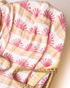 Pink Sun + Wave Print 6-Layer Organic Baby Blanket - Coca + B.