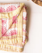 Pink Sun + Wave Print 6-Layer Organic Baby Blanket - Coca + B.