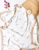 Simple Wave – Sand Trim | 6-Layer Organic Bamboo Baby Blanket - Coca + B.