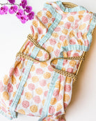 Sea Shells – Aqua Trim | 6-Layer Organic Bamboo Baby Blanket - Coca + B.