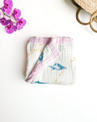 Sea Animals – Pink Trim | 6-Layer Organic Bamboo Muslin Baby Blanket - Coca + B.