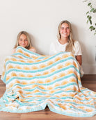 Sun + Wave Organic Muslin Throw Blanket - Coca + B.