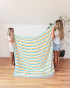 Sun + Wave Organic Muslin Throw Blanket - Coca + B.