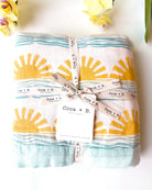 Sun + Wave Organic Muslin Throw Blanket - Coca + B.
