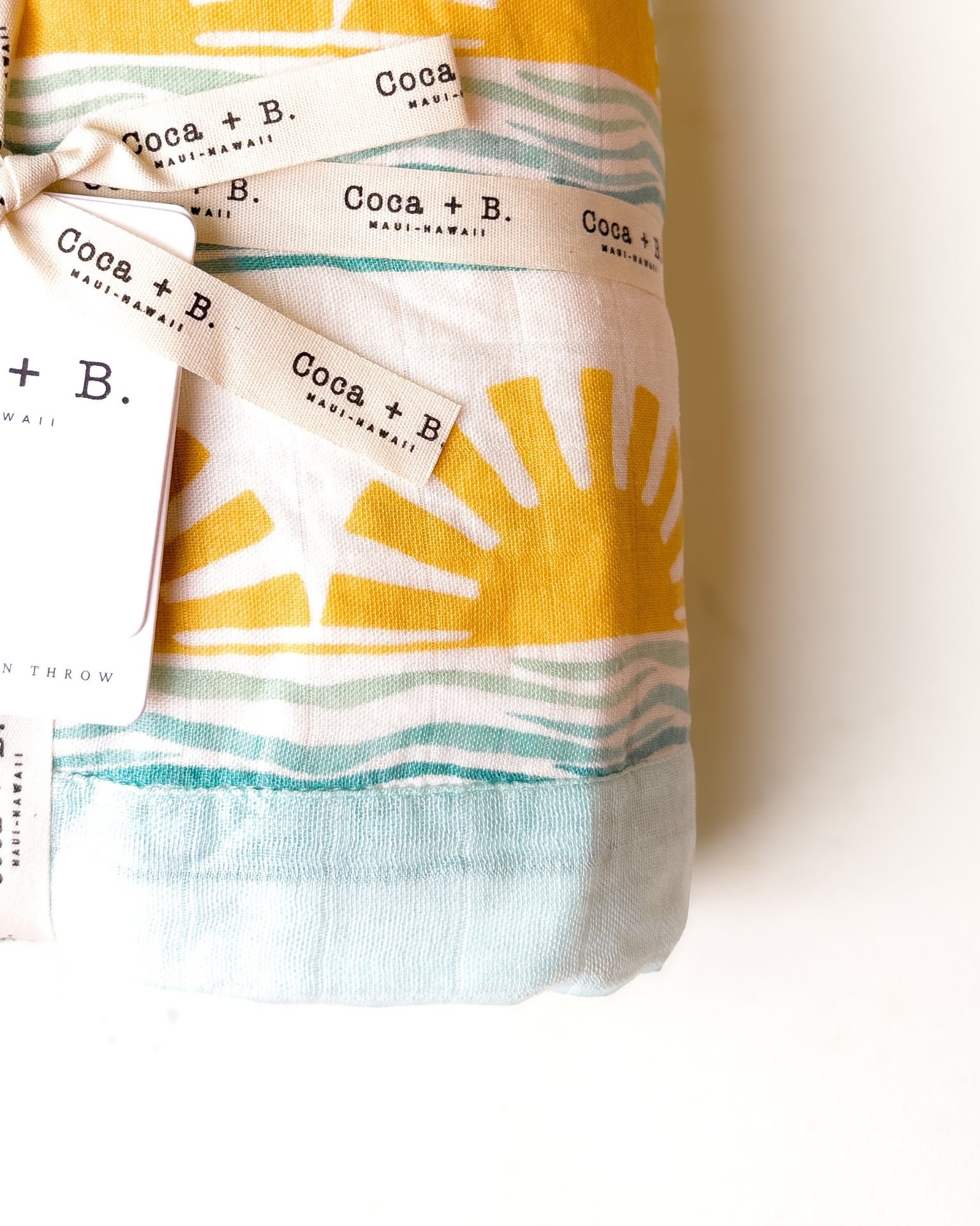 Sun + Wave Organic Muslin Throw Blanket - Coca + B.