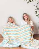 Sun + Wave Organic Muslin Throw Blanket - Coca + B.
