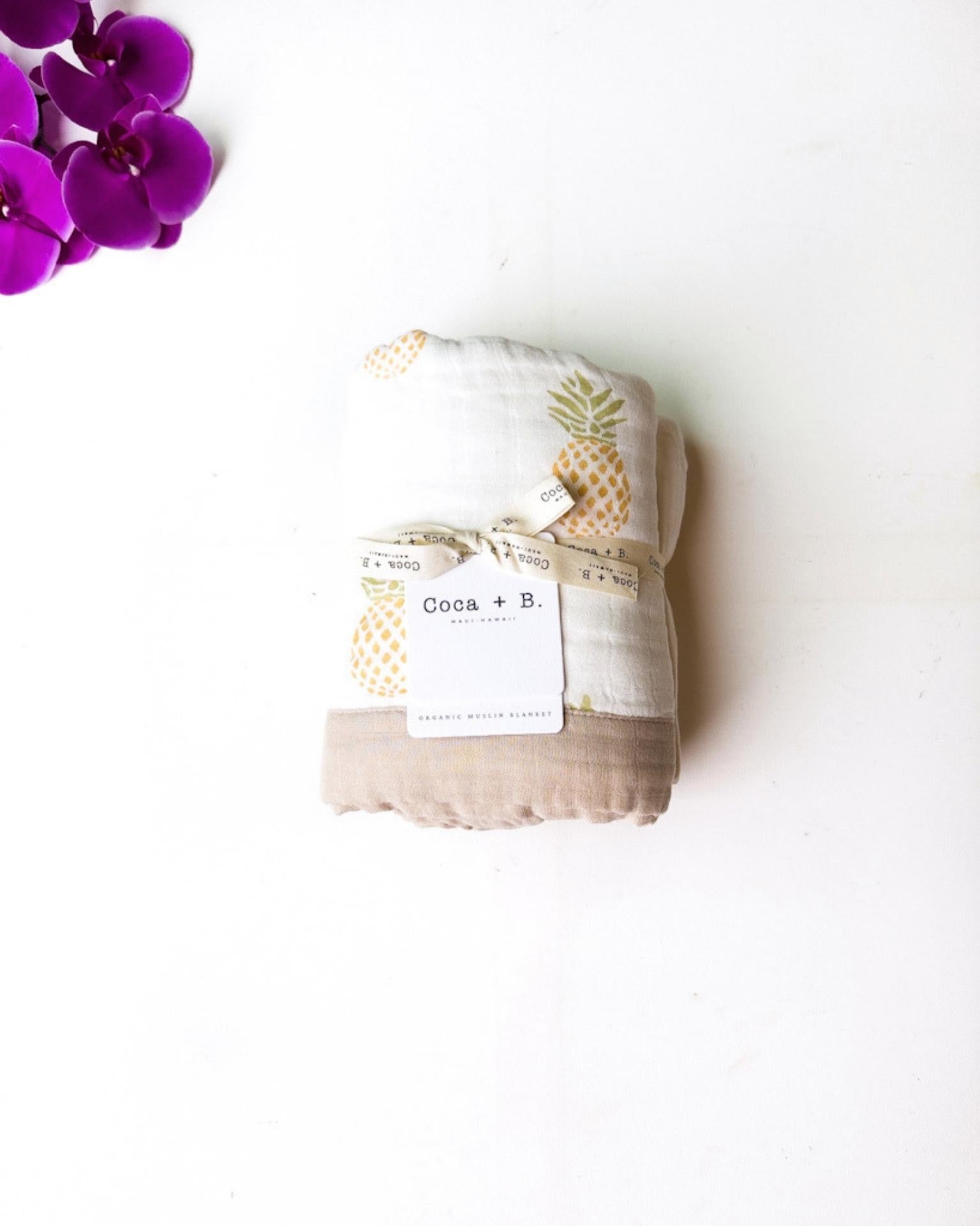 Pineapple Print 6-Layer Organic Baby Blanket - Coca + B.