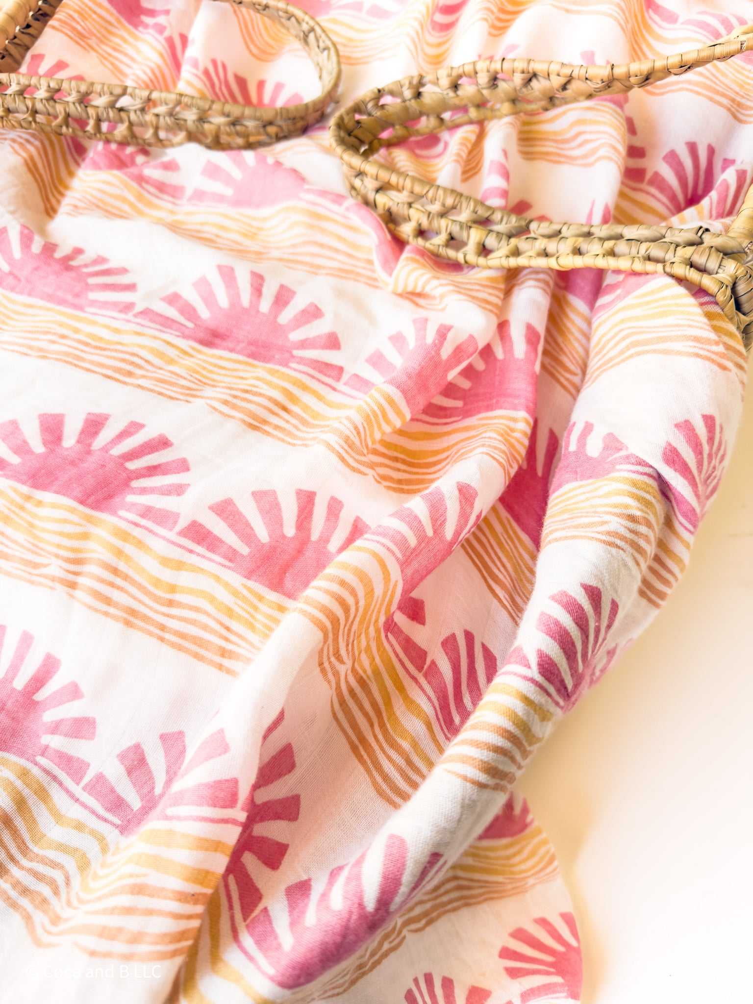 Pink Sun + Wave Swaddle - Coca + B.