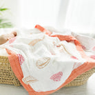 Sea Shell 6 Layer Organic Bamboo Muslin Blanket - Coca + B.