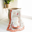 Sea Shell 6 Layer Organic Bamboo Muslin Blanket - Coca + B.