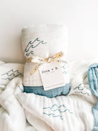 Simple Wave 6 Layer Organic Bamboo Muslin Blanket - Coca + B.
