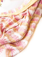 Pink Sun + Wave 6 Layer Organic Bamboo Muslin Blanket - Coca + B.