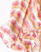 Pink Sun + Wave Organic Baby Swaddle - Coca + B.