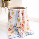 Plumeria Flower 6 Layer Organic Bamboo Muslin Blanket - Coca + B.