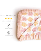 Sea Shells – Apricot Trim | 6-Layer Organic Bamboo Muslin Baby Blanket - Coca + B.