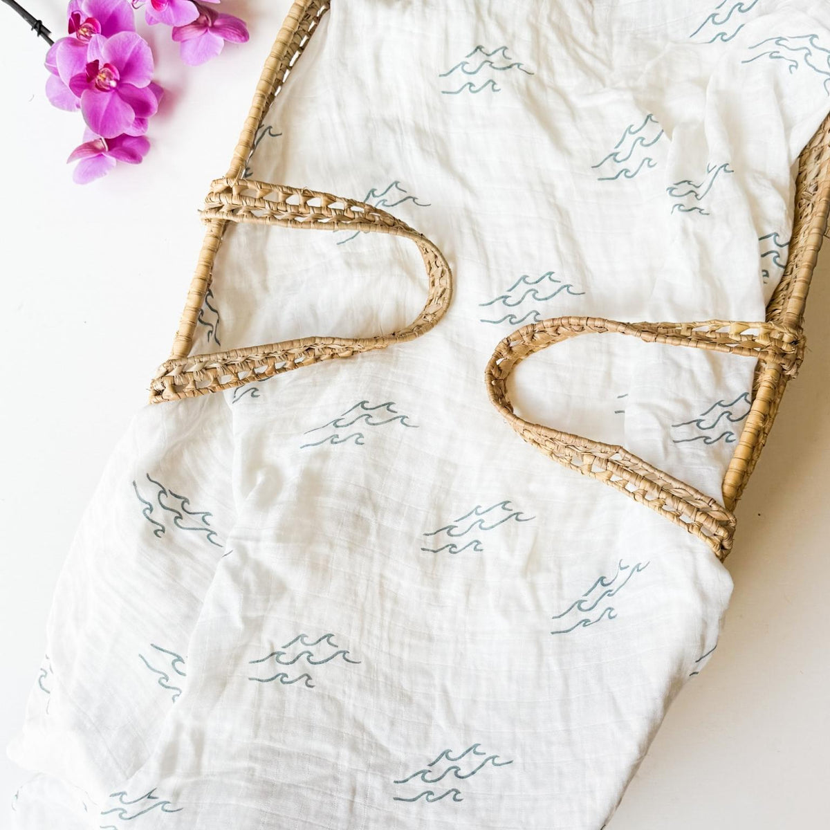 Simple Wave Swaddle - Organic Baby Swaddle | Ocean Nursery Decor – Coca ...