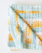 Sun + Wave Print 6-Layer Organic Baby Blanket - Coca + B.