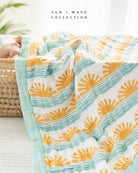 Blue Sun + Wave Organic Baby Pajamas - Coca + B.