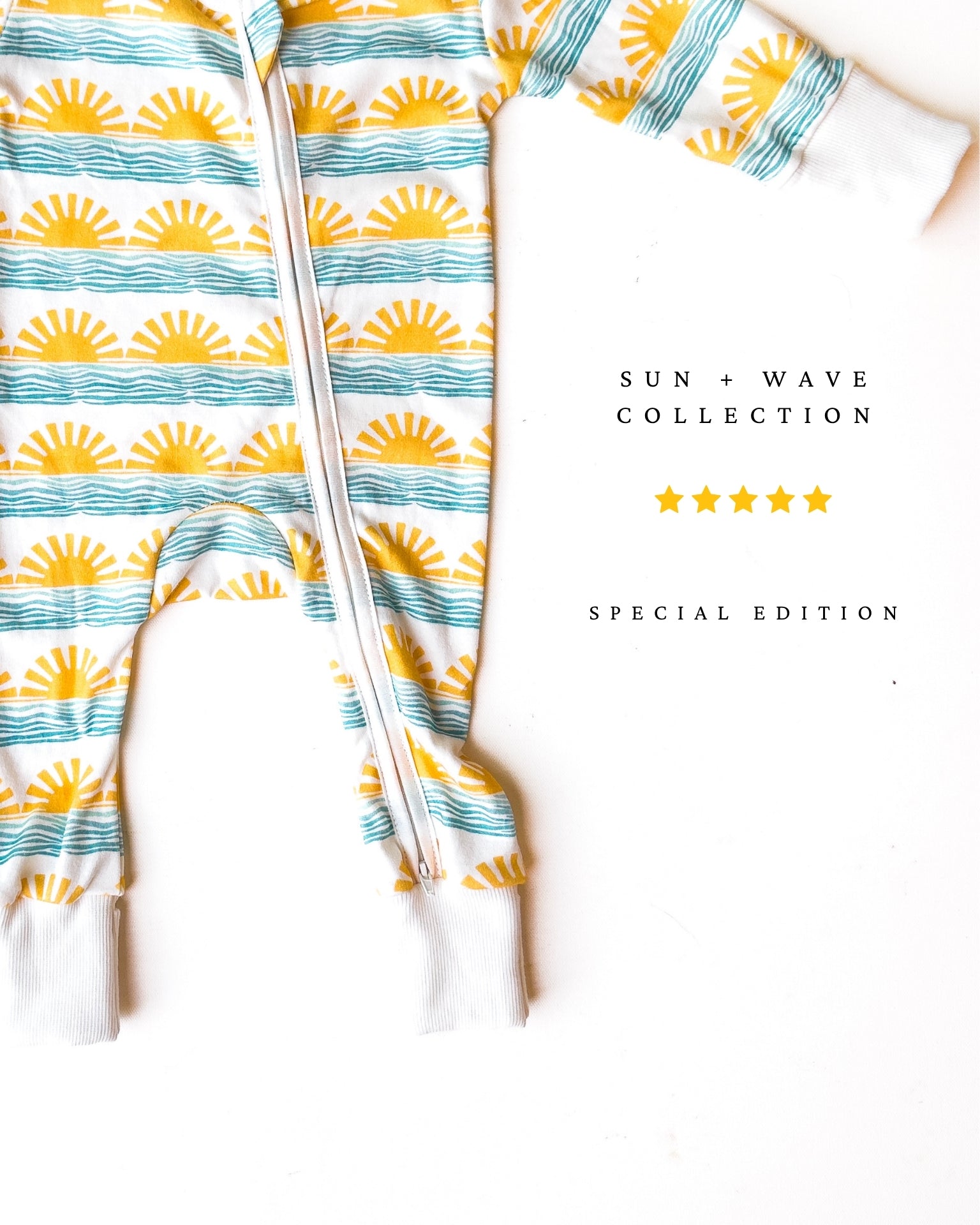 Blue Sun + Wave Organic Baby Pajamas - Coca + B.