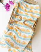 Sun + Wave Print Organic Baby Swaddle - Coca + B.