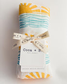 Sun + Wave Print Organic Baby Swaddle - Coca + B.