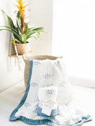 Simple Wave 6 Layer Organic Bamboo Muslin Blanket - Coca + B.